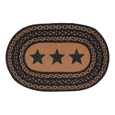 Farmhouse Jute Braided Placemat Stencil Stars 10x15 VHC Brands - The Fox Decor